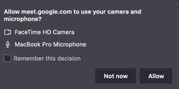 WebRTC (Web Real Time Communications) - The browser requests access